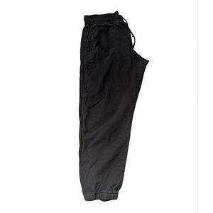 EUC GAP Womens large Black Twill Jogger Cotton Casual Everyday Pants Drawstring